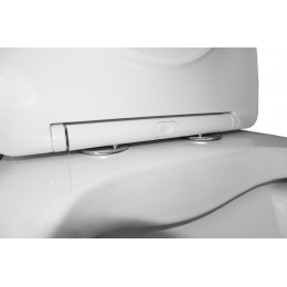 Унитаз-моноблок Azario Terni 350х670х760 напольный, безободковый, горизонтальный слив, сиденье дюропласт микролифт, цвет - белый мрамор (AZ-8618M)