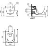 Унитаз подвесной  Ideal Standard Tesi без сиденья, черный матовый (T0079V3)