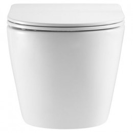 Унитаз подвесной Azario Grado 370х490х360 смыв "Торнадо", скрытое крепление, безободковый, в комплекте с быстросъемным сидением микролифт (AZ-0046-UQ3)