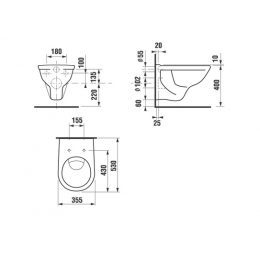Унитаз подвесной Jika DINO безободковый (8.2137.7.000.000.1)
