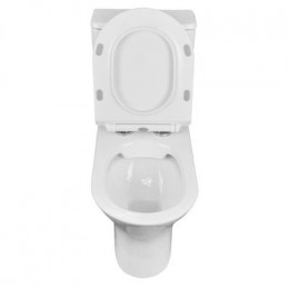 Унитаз-компакт Azario FRETTA ROUND N 340х650х770 напольный, безободковый, c быстросьемным сиденьем микролифт (AZ-1038A)