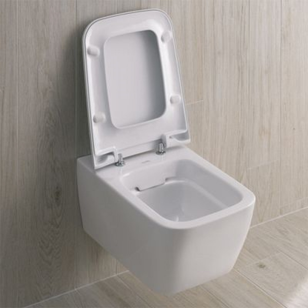 Унитаз подвесной Geberit iCon Square вертикальный смыв, закрытая форма, Rimfree (201950000)