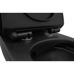 Унитаз-компакт Azario CORSA 380х630х830 напольный, безободковый, в комплекте с быстросъемным сиденьем микролифт, черный матовый (AZ-2062S-MB)