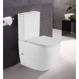 Унитаз-компакт Azario Mitta 620х340х810 напольный, безободковый, в комплекте с сиденьем микролифт (AZ-2128)