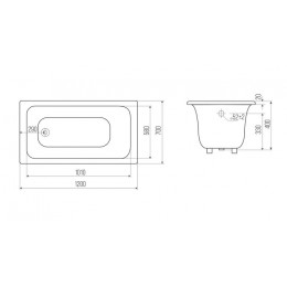 Ванна чугунная Goldman Classic 120x70x40 пристенная, белый (Classic 120*70*40)