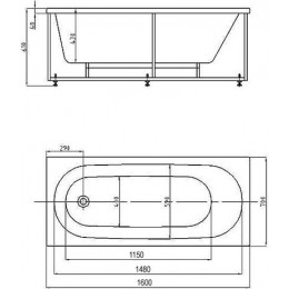 Ванна акриловая AZARIO FELISA прямоугольная 160*70 см (AV.0040160)