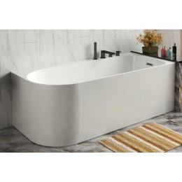 Ванна акриловая Azario LUTON 1700x800x580, пристенная, в комплекте с сифоном и металлической рамой, правая, белая ( LUT17080 R )