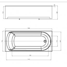 Ванна акриловая AZARIO ADELINA прямоугольная 150*75 см (AV.0010150)