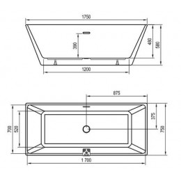 Ванна акриловая Ravak Freedom R 1750х750 отдельностоящая, белая (XC00100021)
