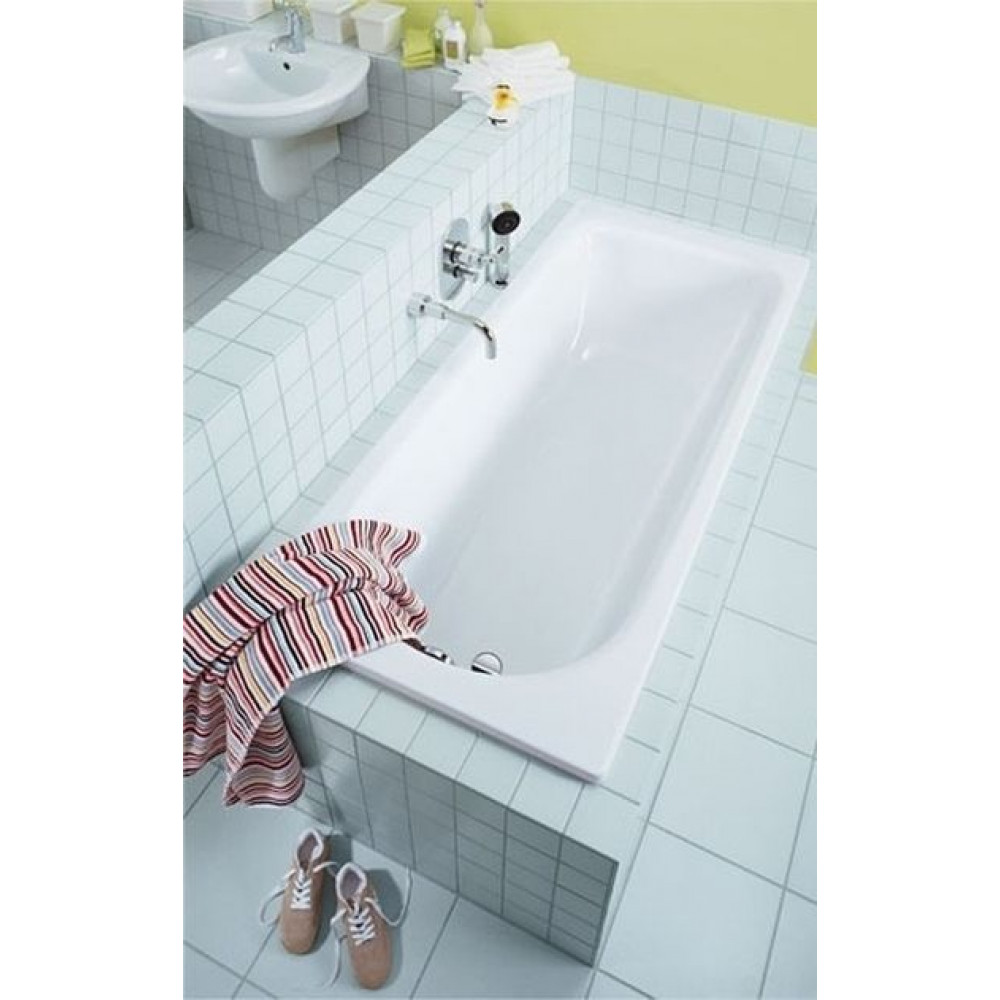 Ванна стальная Kaldewei Eurowa 160х70х39, alpine white, без ножек, с отверстиями для ручек