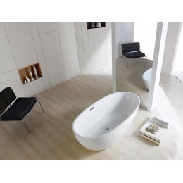 Ванна акриловая Azario LEEDS 1685х840х580, свободностоящая, в комплекте с сифоном и металлической рамой (LEE17085)