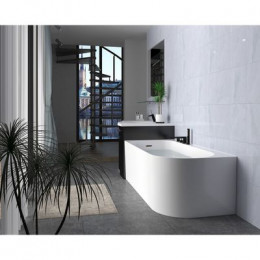 Ванна акриловая Azario LUTON 1700x800x580 пристенная, в комплекте с сифоном и металлической рамой, левая, белая (LUT17080 L)