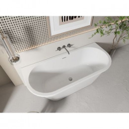 Ванна акриловая Azario ELCON 1700x750x580 пристенная, в комплекте с сифоном и металлической рамой (ELC17075)