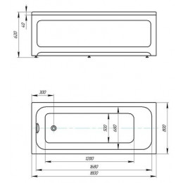 Ванна акриловая AZARIO BELLA прямоугольная 180*80 см (AV.0020180)