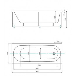 Ванна акриловая AZARIO FELISA прямоугольная 180*80 см (AV.0040180)
