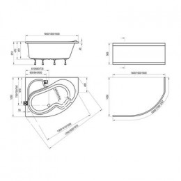 Ванна акриловая Ravak ROSA 160x105, правая, белая (CL01000000)