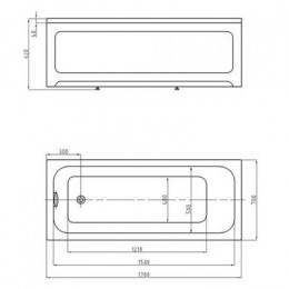Ванна акриловая AZARIO BELLA прямоугольная 170*70 см (AV.0020170)