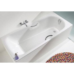 Ванна стальная Kaldewei SANIFORM PLUS STAR 180х80х41 alpine white, без ножек, с отверстиями для ручек