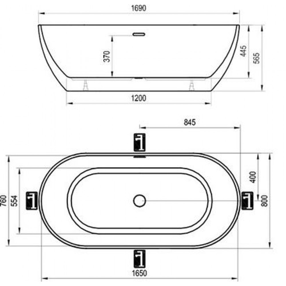 Ванна акриловая Ravak Freedom O 1690 x 800 отдельностоящая