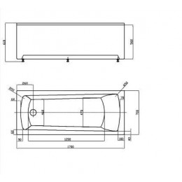 Ванна акриловая AZARIO ENRICA  прямоугольная 170*70 см (AV.0030170)