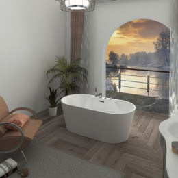 Ванна акриловая Azario BRISTOL 1700х800х580 свободностоящая с полкой для установки смесителя (BRI17080D)