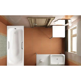 Ванна чугунная  Jacob Delafon MELANIE 160x70 см с антискользящим покрытием, с отверстием для ручек, без ножек, белая (E2935-00)