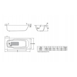 Ванна стальная  BLB ATLANTICA HG 180х80, белая, без отверстий для ручек
