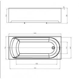 Ванна акриловая AZARIO ADELINA прямоугольная 160*75 см (AV.0010160)