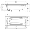Ванна акриловая Standard i.life 1700х700 пристенная, встраиваемая (T475901)