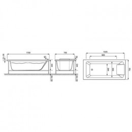 Ванна акриловая Jacob Delafon Sofa 170x75 прямоугольная, белая (E60515RU-01)