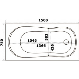 Ванна акриловая Azario Тенза 150х75