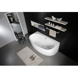 Ванна акриловая Azario Cambridge 1800X880X580, пристенная, в комплекте с сифоном и металлической рамой