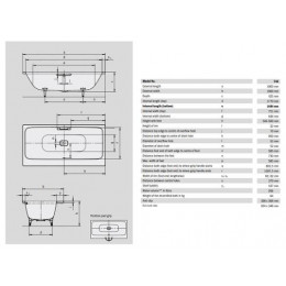 Ванна стальная Kaldewei ASYMMETRIC DUO, 1900х1000х420, alpine white, без ножек