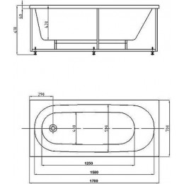 Ванна акриловая AZARIO FELISA прямоугольная 170*70 см (AV.0040170)