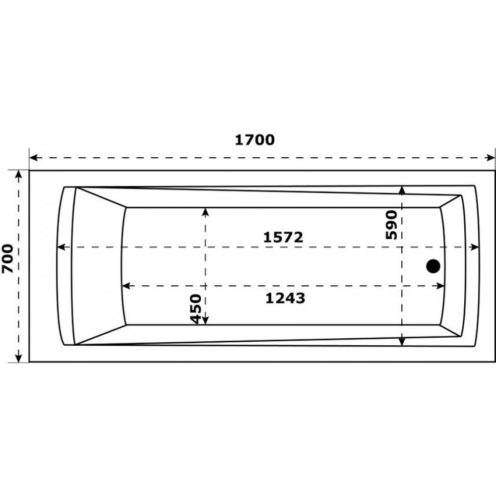 Ванна акриловая Azario Бали 170х70 (БАВ0103)