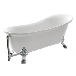 Ванна акриловая AZARIO CARDIFF 1700x760x800 свободностоящая, в комплекте с сифоном и металлическими ножками (CAR17076)