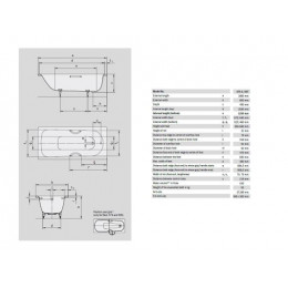 Ванна стальная Kaldewei SANIFORM PLUS STAR 1800х800х410, Easy clean, alpine white, без ножек, с отверстиями для ручек