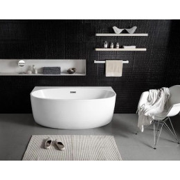 Ванна акриловая Azario CAMBRIDGE 1695х880х580, пристенная, в комплекте с сифоном и металлической рамой (CAM17289)