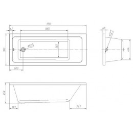 Ванна пристенная Loranto Novaro La 1700х700, ABS пластик, белая (CS00078467)