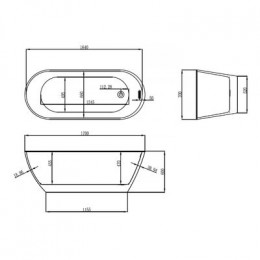 Ванна акриловая AZARIO BELLAGO 1700х700х600 отдельностоящая  (AZ-М722)