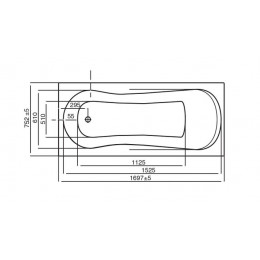 Ванна акриловая Roca UNO прямоугольная 170x75x50