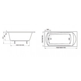 Ванна акриловая Ravak DOMINO 150х70 белая