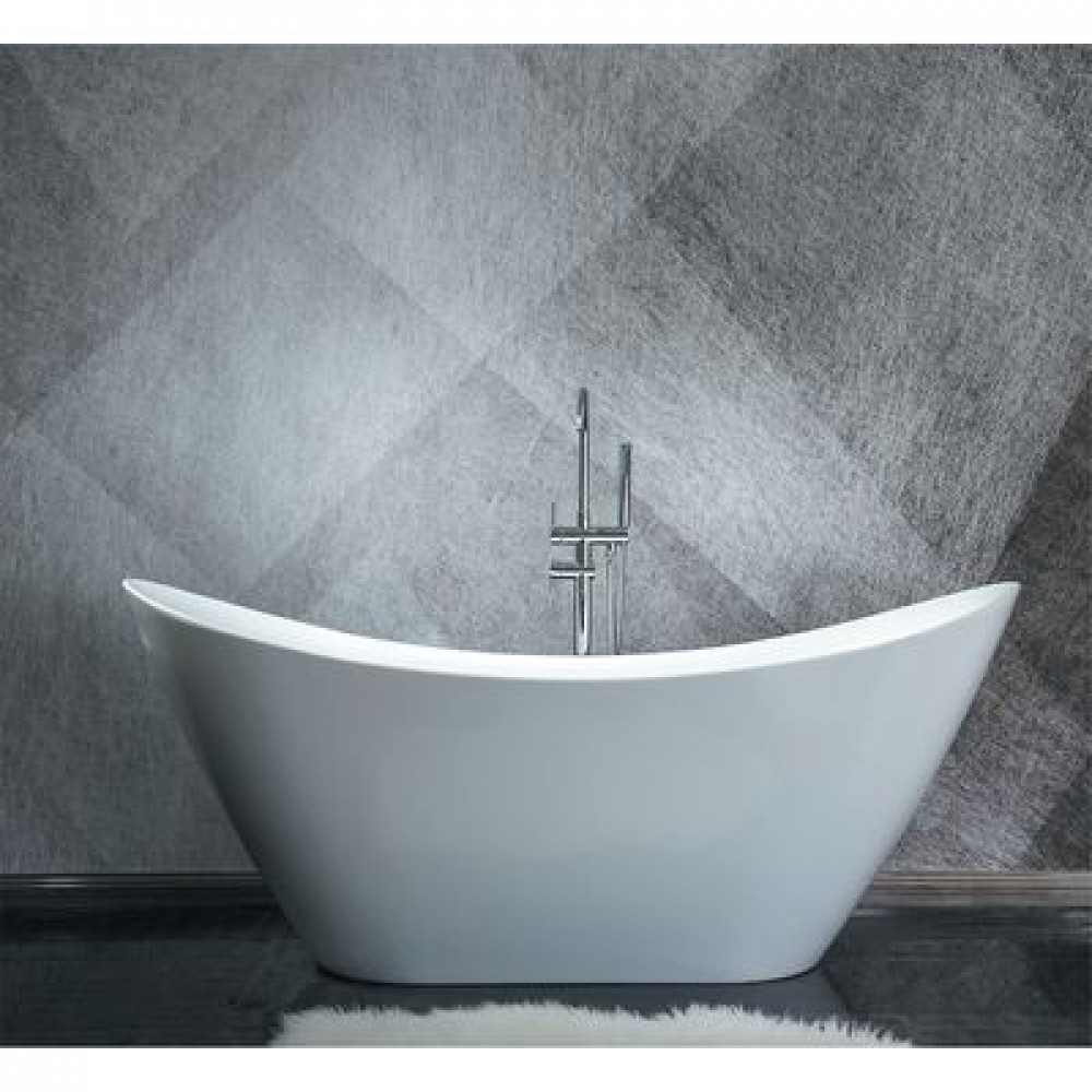 Ванна акриловая Azario MELADO 1800770х760 белая, свободностоящая в комплекте с сифоном и металлическими ножками (AZ-6107-18W)