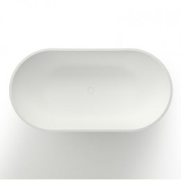 Ванна из искусственного камня Azario JENNER 1630x850x640 свободностоящая белая матовая, с белым матовым донным клапаном (JEN16385S)