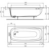 Ванна акриловая Ideal Standard i.life 1800х800 пристенная, встраиваемая (T476201)