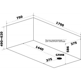 Ванна акриловая Azario Тенза 170х75 (ТНВ0102)