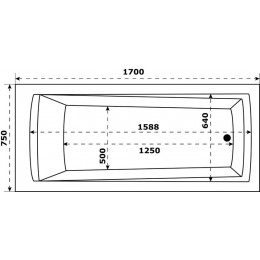 Ванна акриловая Azario Бали 170х75