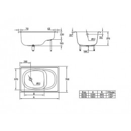 Ванна стальная BLB EUROPA 105х70, сидячая