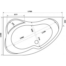 Ванна акриловая Azario Микона 170х110 левая