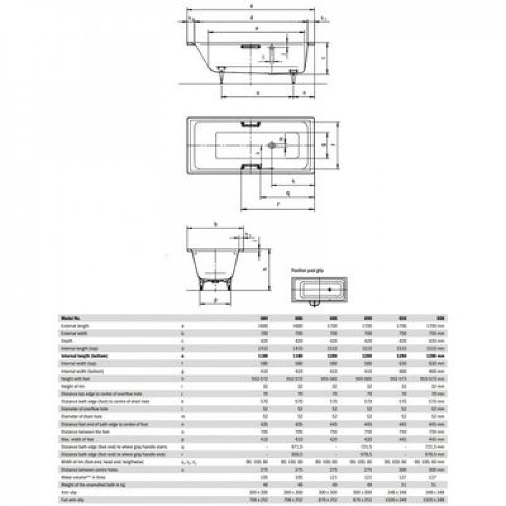 Ванна стальная 170х75 см Kaldewei Puro 656 с покрытием Easy-Clean